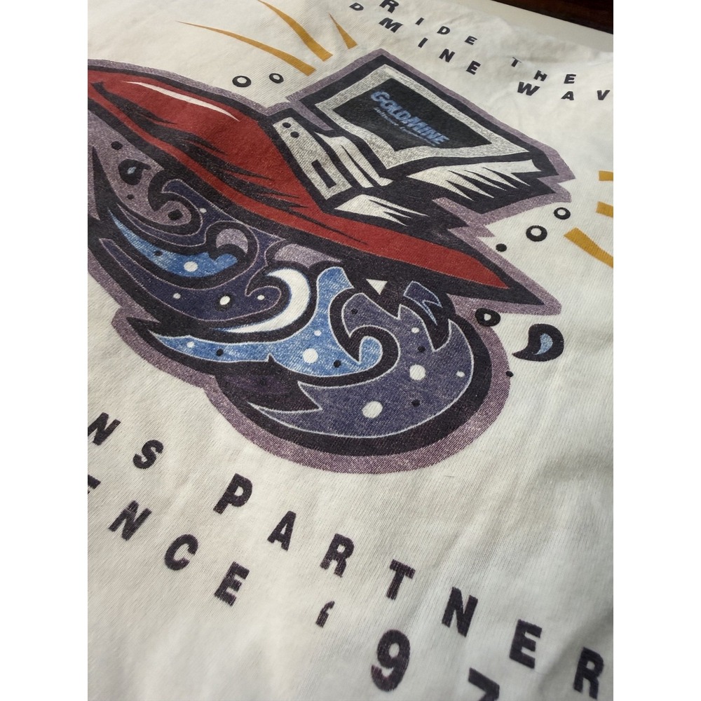 Vintage Tech T shirt Mens XL White Computer Software 90s tech bro - Picture 9 of 12